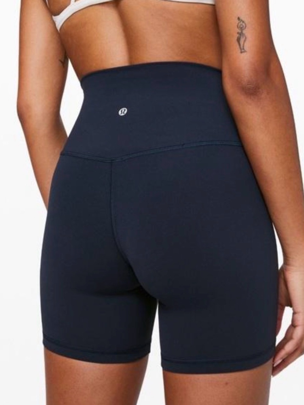 United Colors Of Benetton High-Waist Navy Bike Shorts